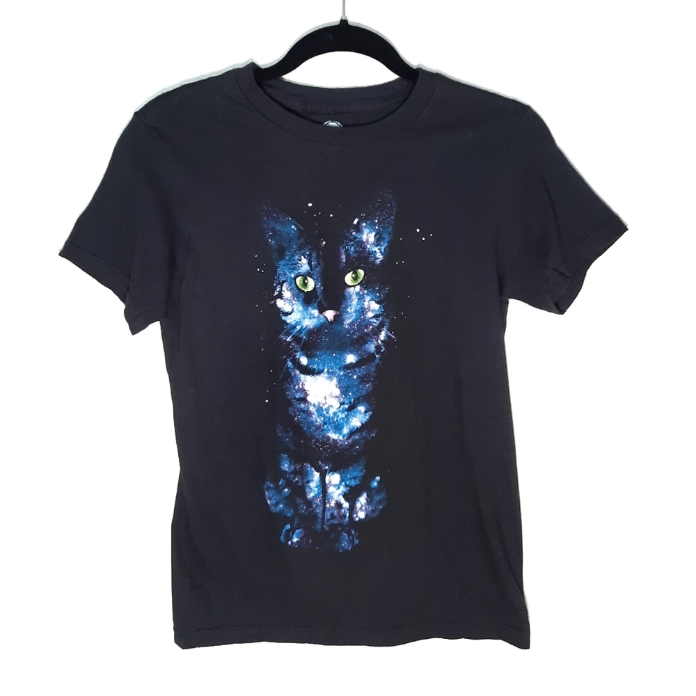 Hybrid Threads | Galaxy Cat T-shirt, Small (Unisex)